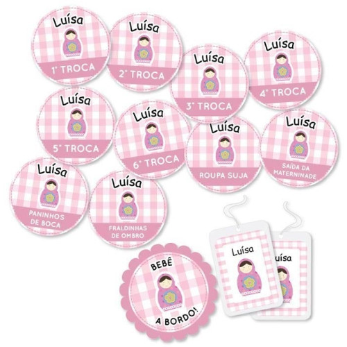 Portadocumentos bebé personalizado flores rosas - Oh!Luna